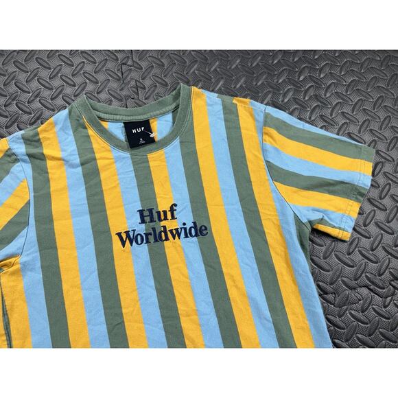 HUF Shirt Adult Small Striped Short Sleeve Worldwide Casual Outdoor Men's - Picture 4 of 12